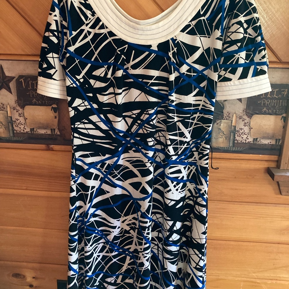 Black blue and cream women’s small dress
